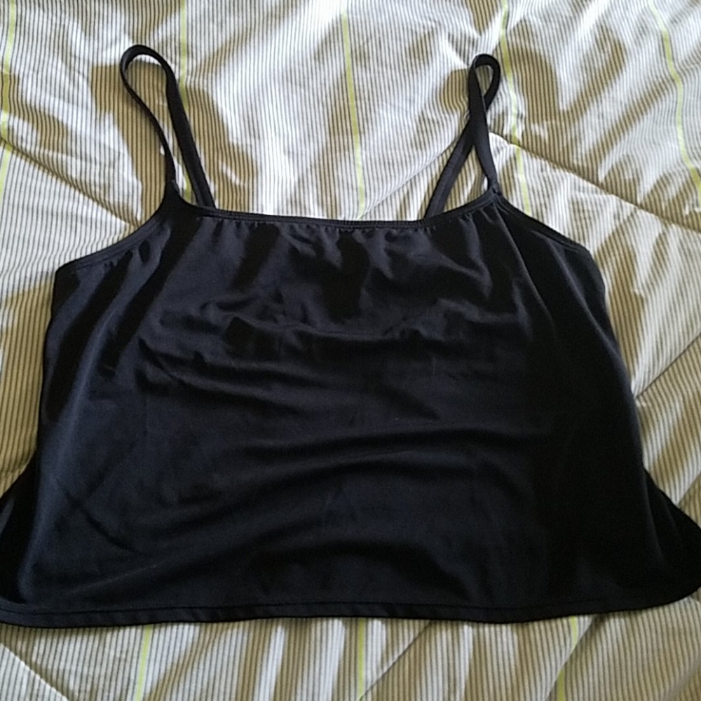 Catalina Black Bathimg Suit Top Built In Shelf Bra